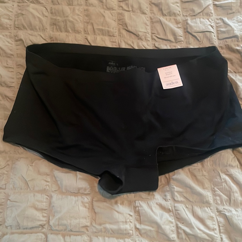 Black womens boyshort underwear.